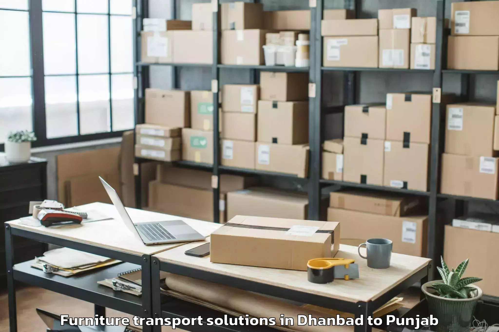 Dhanbad to Khamanon Furniture Transport Solutions Booking